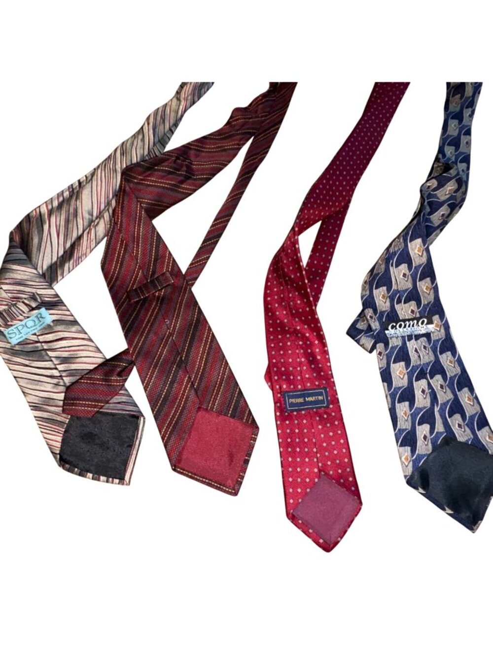 Mens 4 Piece Neck Tie Lot-Multicolor-Silk/Silk Blend-OS-GUC - Picture 4 of 4
